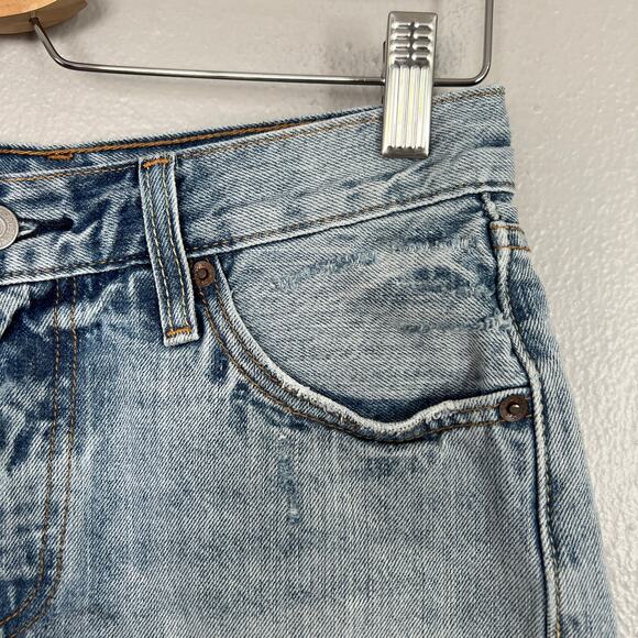 Levi’s 501 Original Light Wash Distressed Cutoff Denim Button Shorts Women Sz 25 - Picture 5 of 13